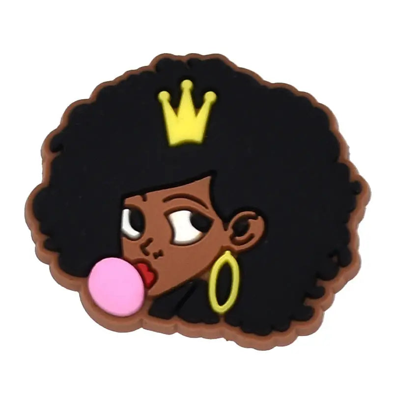 Black Girl Shoe Charms: