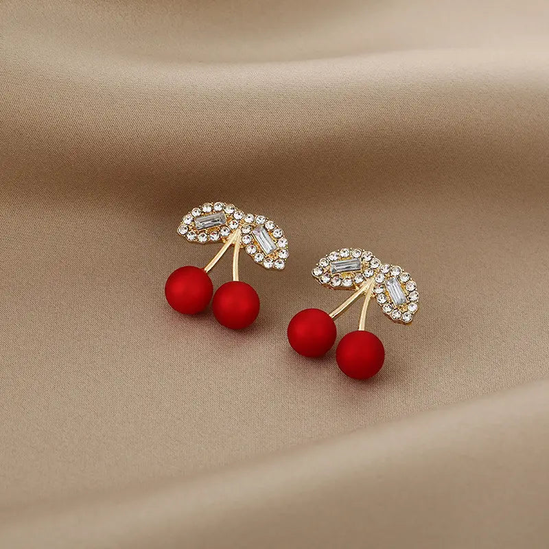 Gorgeous Red Cherry Pearl Stud Earrings - A Perfect Gift for the Special Person in Your Life!
