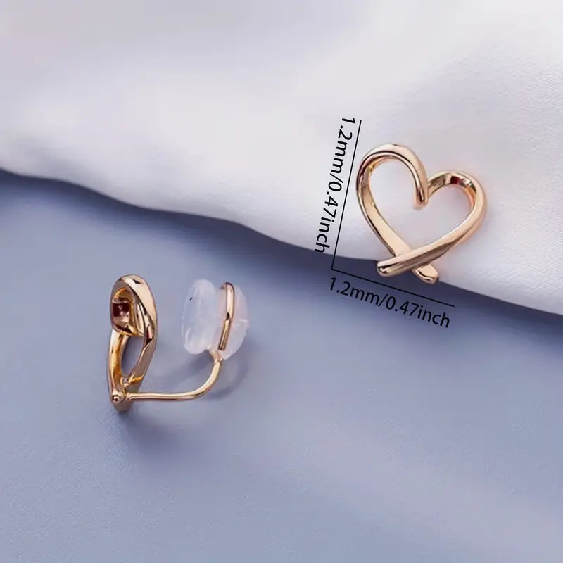 Elegant and Stylish Love clip-on Earrings - Perfect Gift for Women and Girls