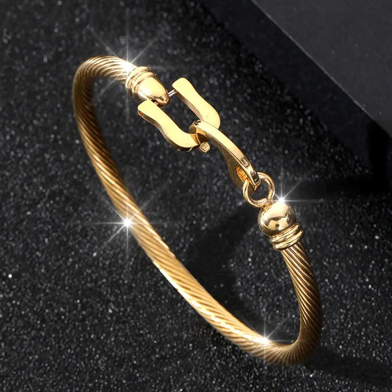 Gorgeous Gold-Plated Stainless Steel Bracelet - Unique Women's Fashion