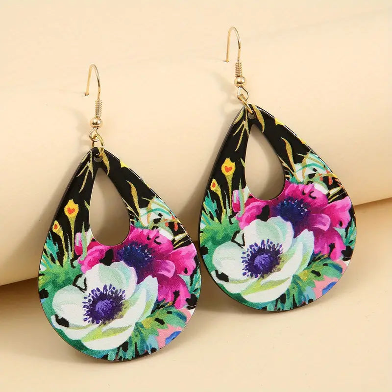 Flower Water Drop Earring