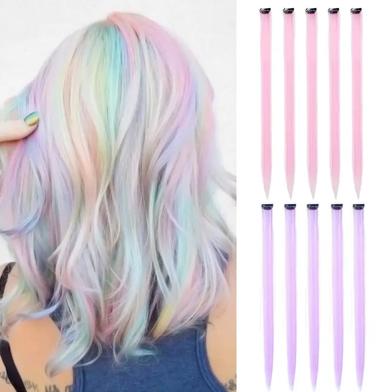 Purple and Pink clip in Charmed Hair