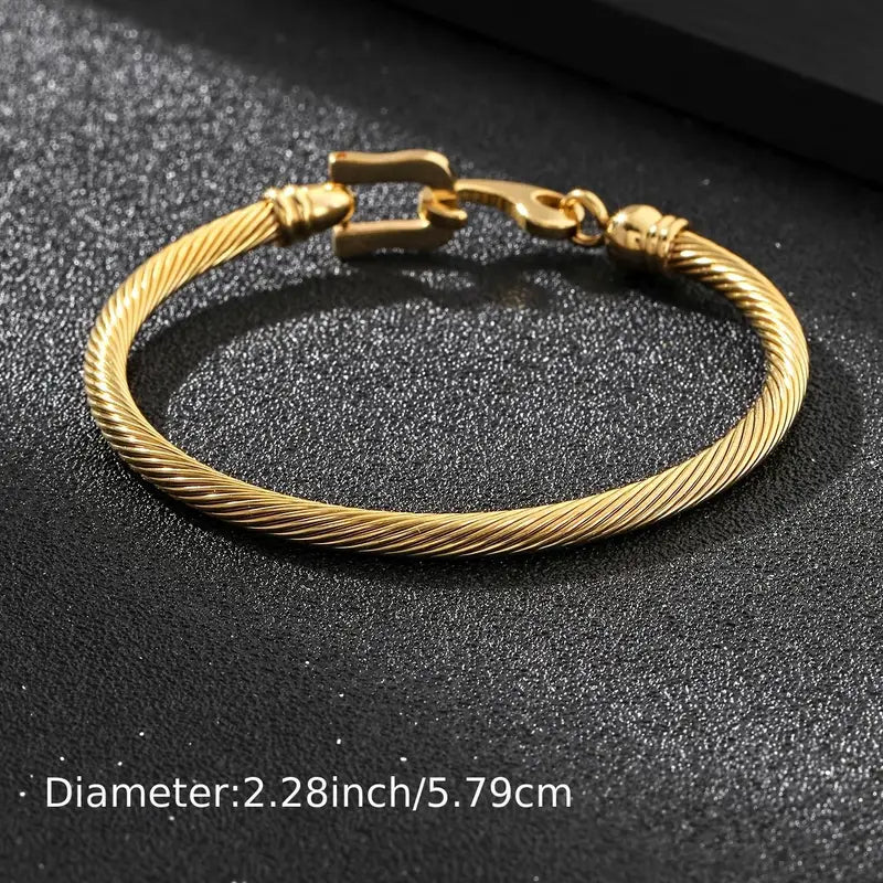 Gorgeous Gold-Plated Stainless Steel Bracelet - Unique Women's Fashion