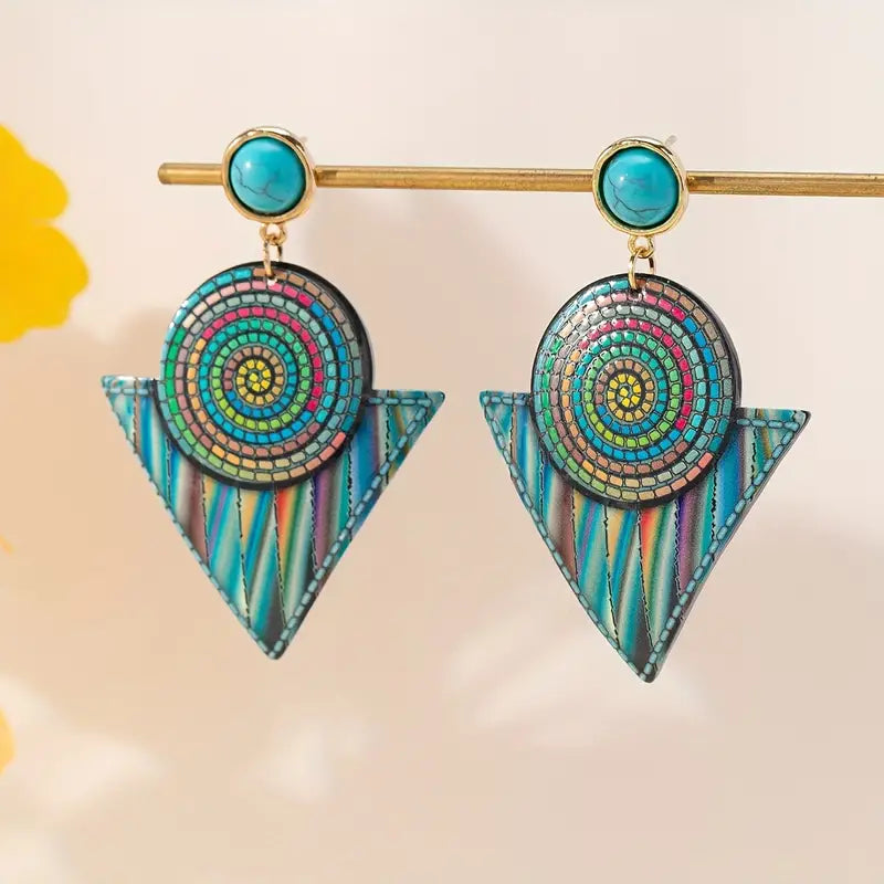 Bohemian Turquoise Drop Earrings