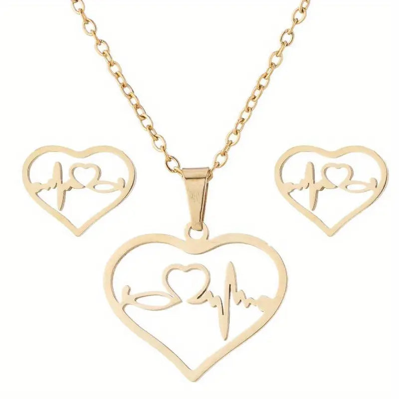 HeartBeat Earring and Necklace Set.