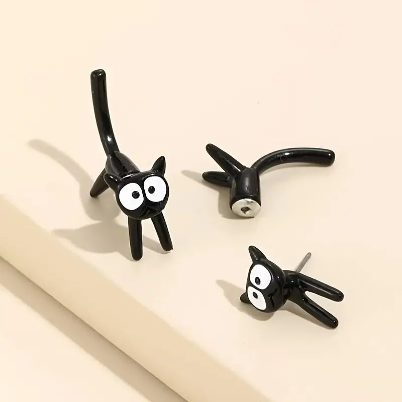 Stylish Black Cat Stud Earrings - A Creative Gift Idea for the trend setter in your life