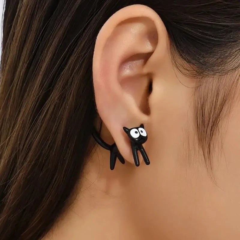 Stylish Black Cat Stud Earrings - A Creative Gift Idea for the trend setter in your life