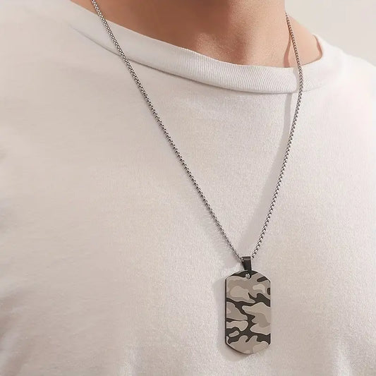 Fashion Air Force Vintage Pendant Army dogtag Men's Necklace Black Titanium Steel Jewelry For Boys