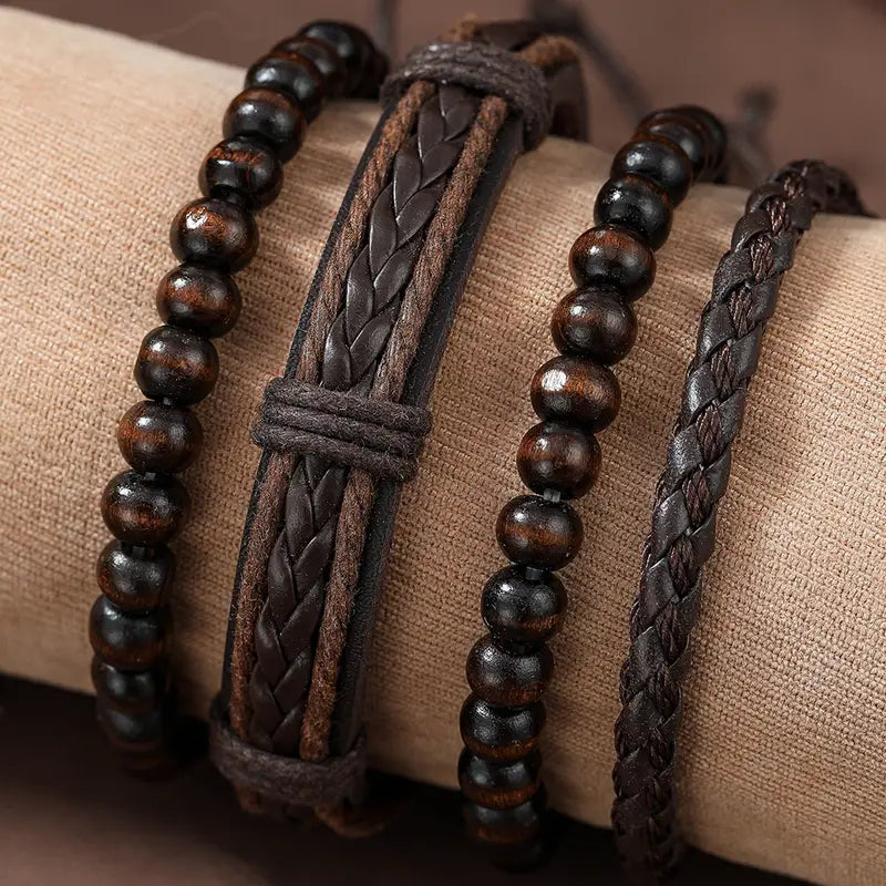 Vintage Leather Charmed Bracelets