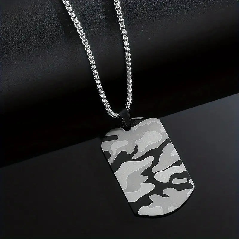 Fashion Air Force Vintage Pendant Army dogtag Men's Necklace Black Titanium Steel Jewelry For Boys