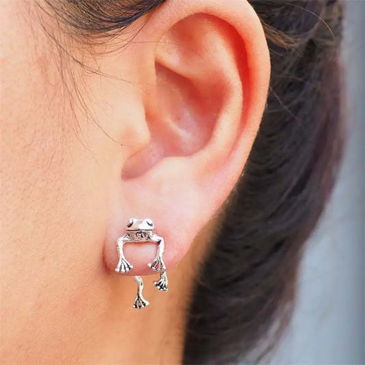 Frog Earrings Animal Gothic Stud Earrings