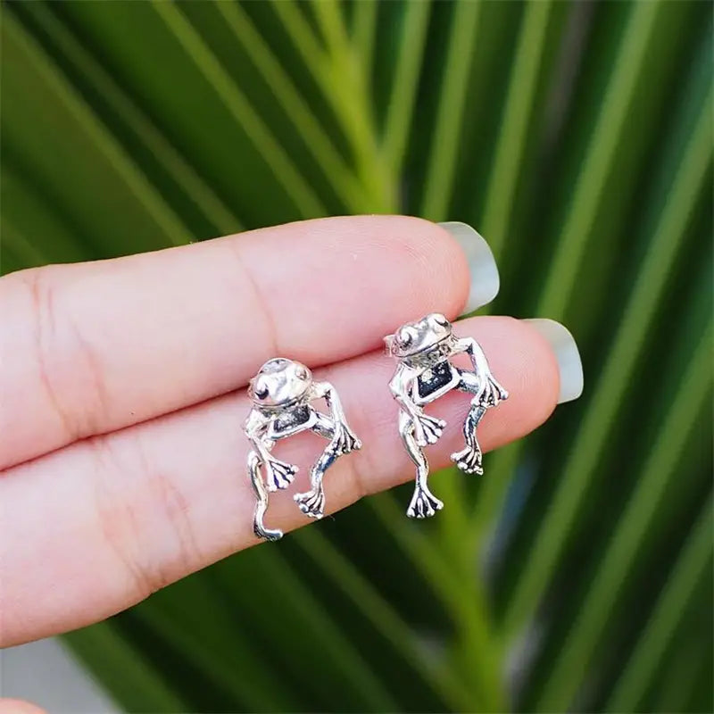 Frog Earrings Animal Gothic Stud Earrings